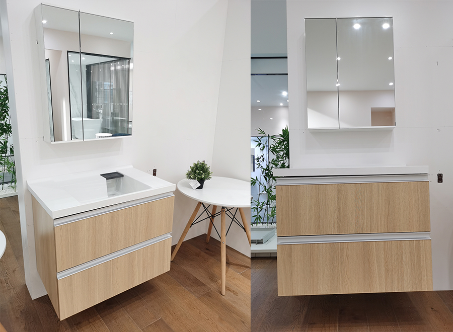 Cuarto de baño de madera moderno y acogedor toctocampllavabo gabinete de baño a prueba de agua