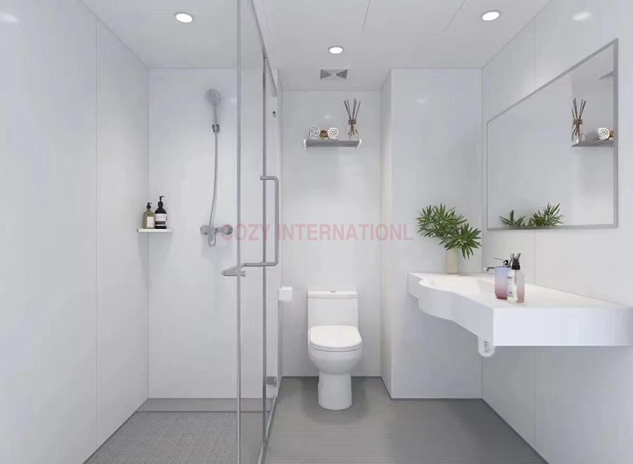 Estilo blanco puro, cabinas de baño prefabricadas integradas