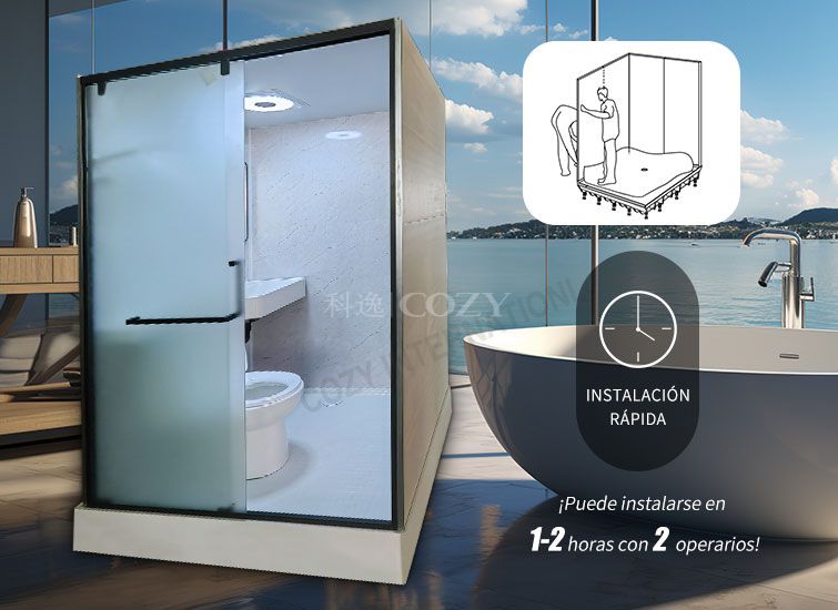 Toaleta modular de alta calidad impermeable para baño con suelo moldeado en SMC