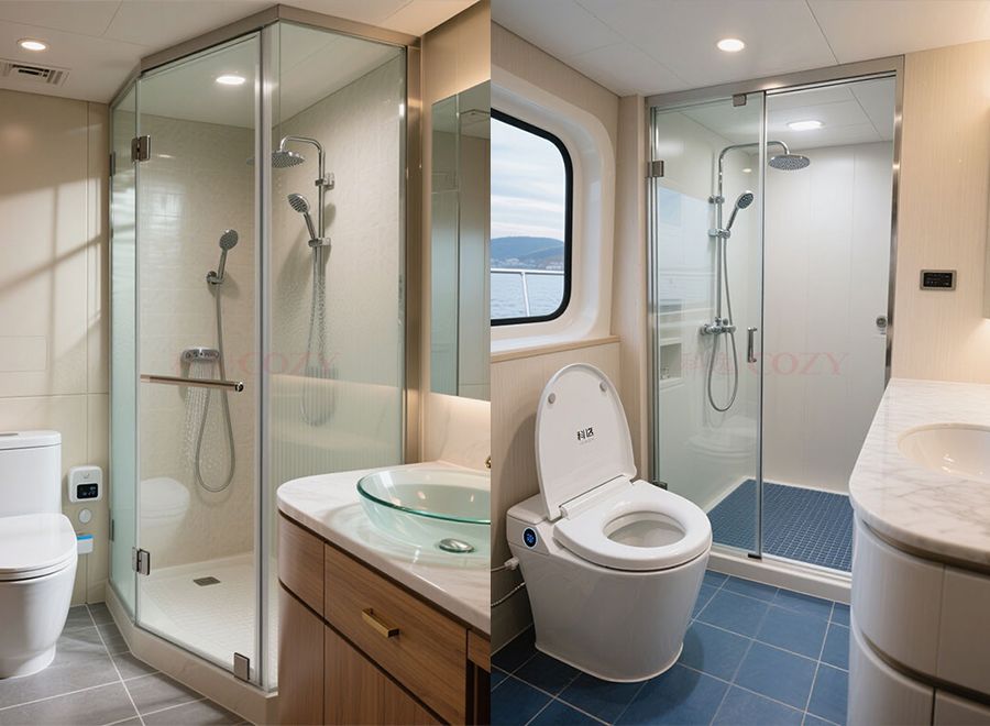 Bañera integral para proyecto marino, unidad prefabricada de baño lista para usar