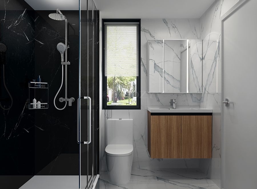 Caja de baño prefabricada con diseño único, contenedor con ducha (BUX1424)