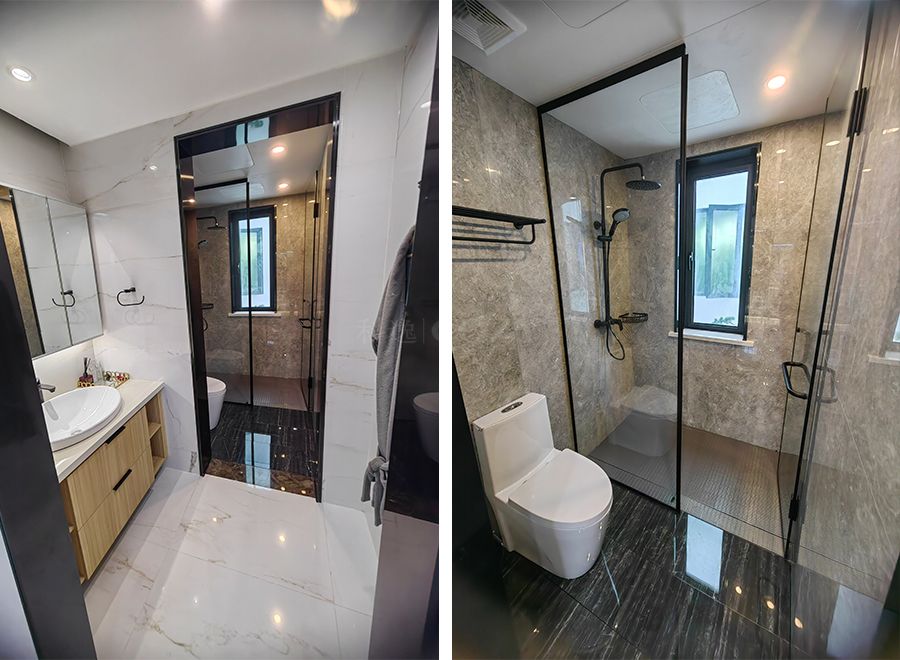 Unidades prefabricadas de baño con inodoro de buena calidad, fabricadas en China (BUX1518)