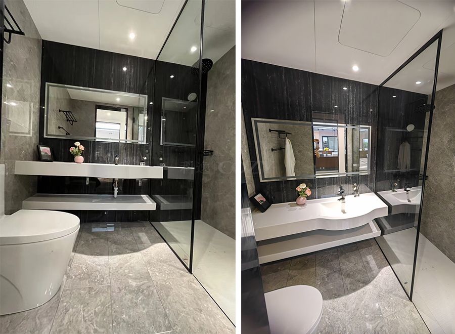 Unidad modular de ducha y baño prefabricada, resistente y ligera (BUX1624)