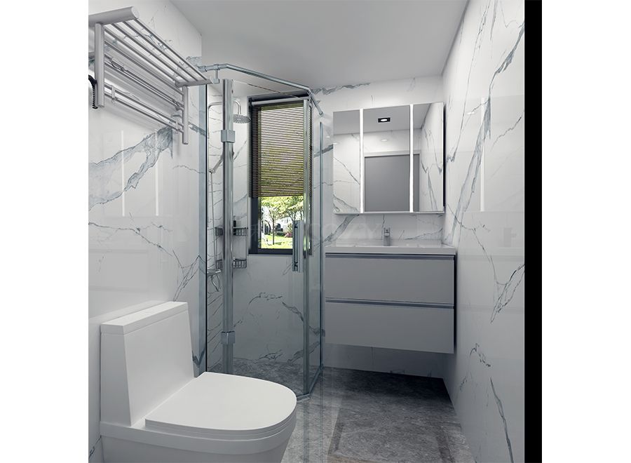 Unidad compacta portátil para baño con ducha y inodoro, unidad prefabricada ideal para caravanas y villas (BUX1718)