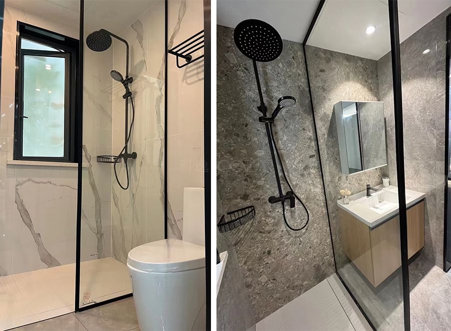 Unidad compacta portátil para baño con ducha y inodoro, unidad prefabricada ideal para caravanas y villas (BUX1718)
