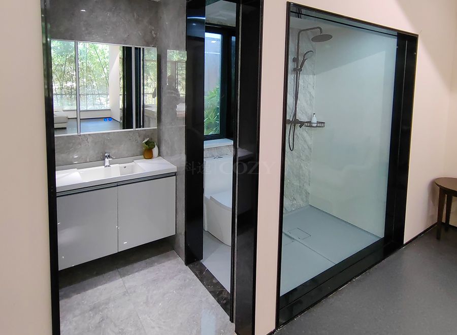 Unidad de baño prefabricada, unidad modular integral con inodoro y ducha (BUH1418)