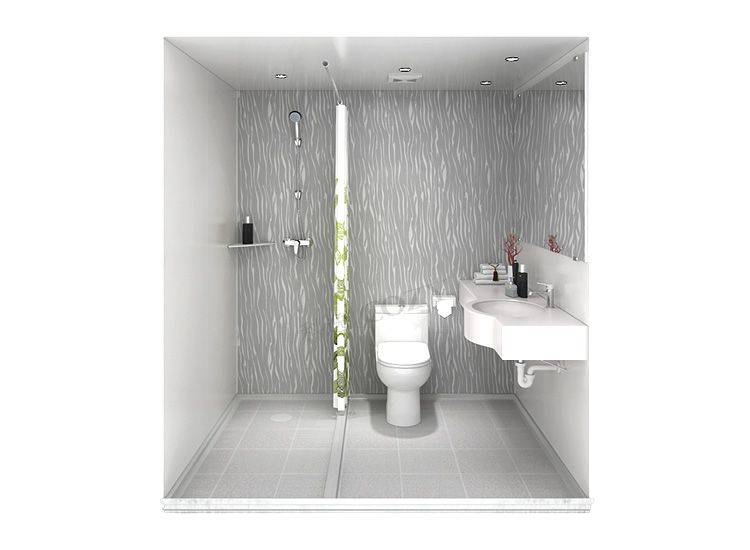 Unidad sanitaria prefabricada de buena calidad, unidad integral para baño en hoteles (BUL1620)