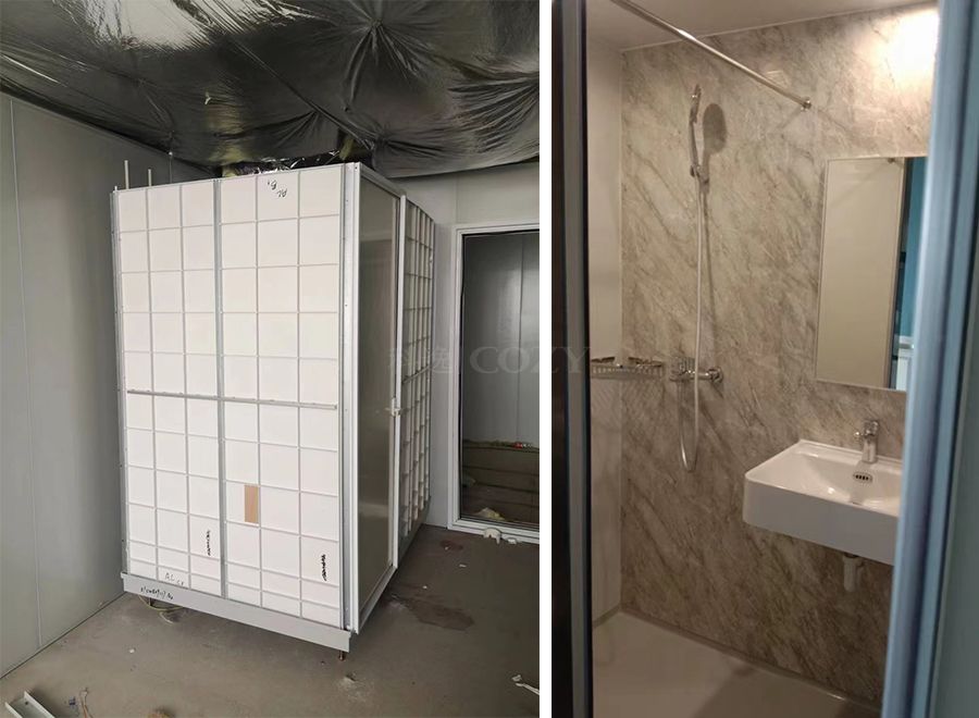 Unidad de baño con ducha y toa prefabricada impermeable SMC de una sola pieza para apartamentos (BUL1618)