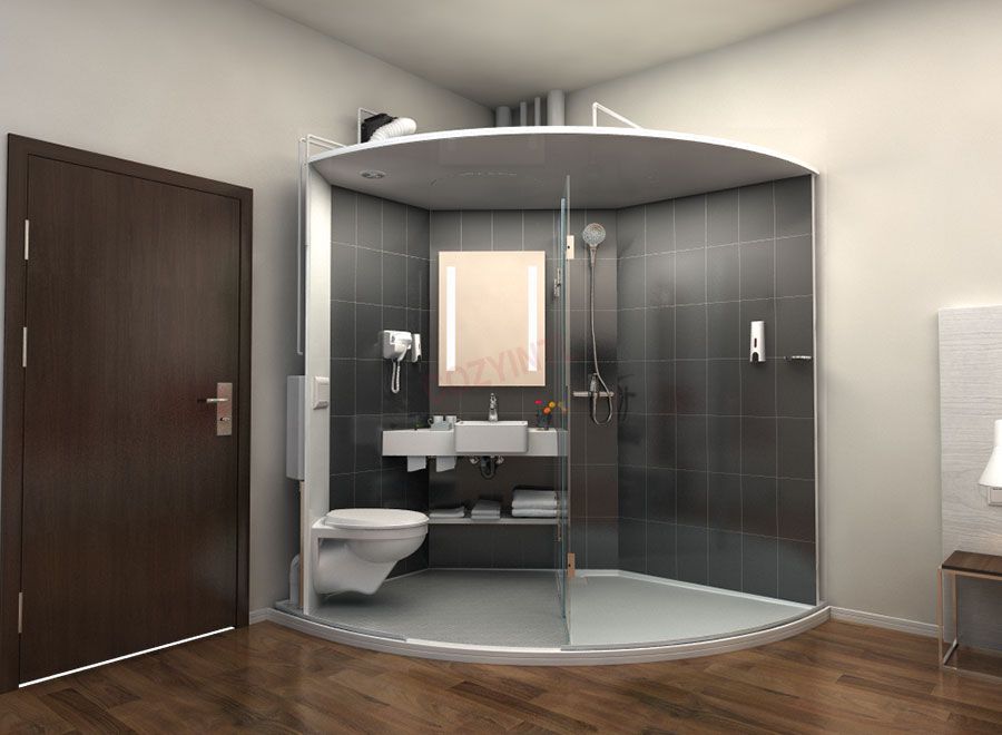 Unidad de baño prefabricada con ducha y baño (BUL1720-tinghe)