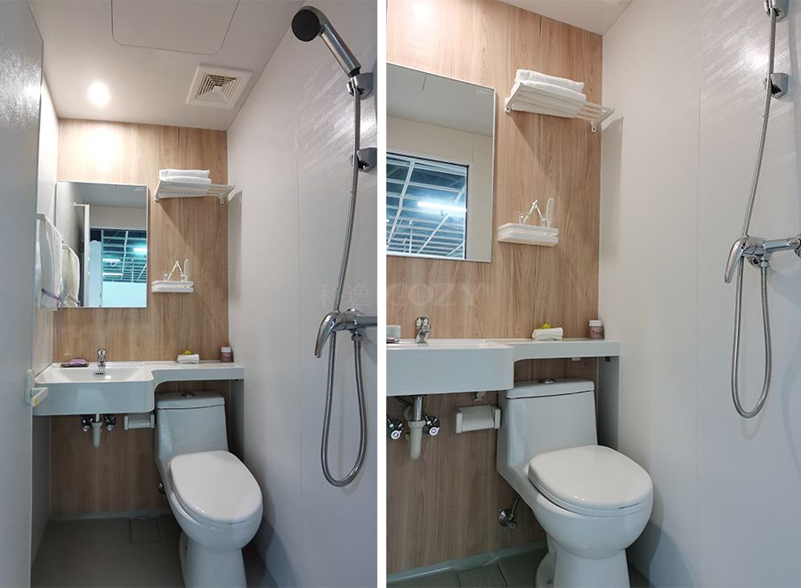 Unidades de baño prefabricadas fáciles de limpiar, con ducha integrada (BUL1014)