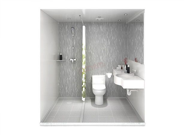 Unidad sanitaria prefabricada de buena calidad, unidad integral para baño en hoteles (BUL1620)