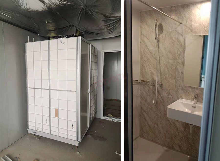 Unidad de baño con ducha y toa prefabricada impermeable SMC de una sola pieza para apartamentos (BUL1618)
