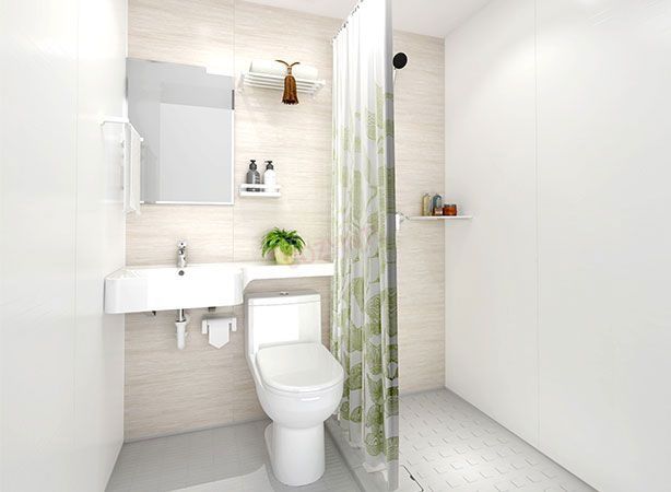 Unidades prefabricadas ligeras para baños, ideales para apartamentos de hoteles, con baño y ducha integrados (BUL1418)