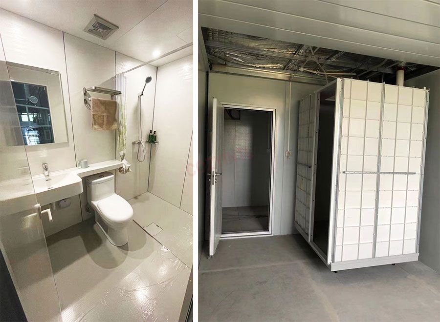 Unidades prefabricadas ligeras para baños, ideales para apartamentos de hoteles, con baño y ducha integrados (BUL1418)