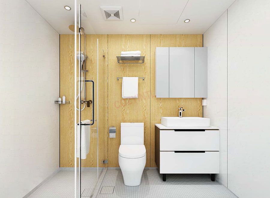 Unidades prefabricadas de baño con inodoro y ducha marinas de buena calidad (BUE1224)
