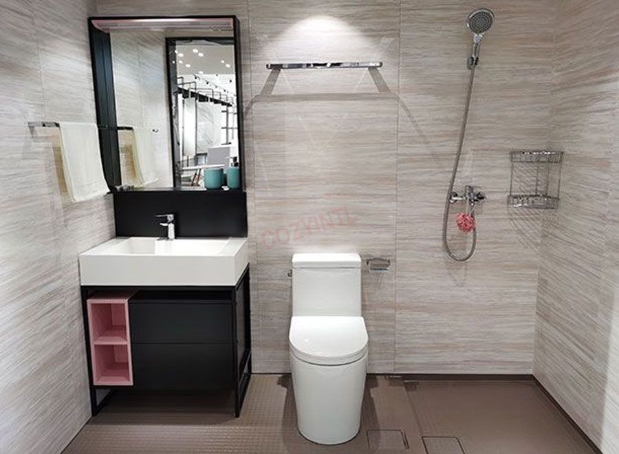 Unidades prefabricadas de baño con inodoro y ducha marinas de buena calidad (BUE1224)