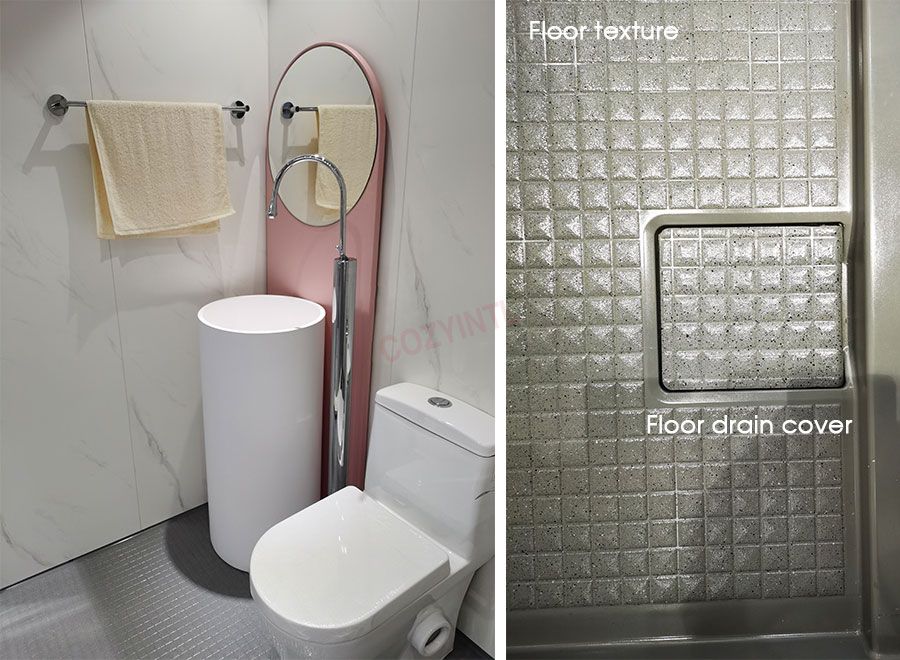 Sistema completo de baños SMC, inodoros prefabricados para hoteles (BUE1220)