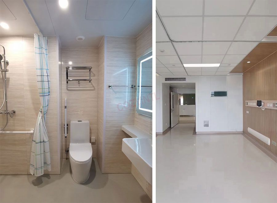 Unidad de baño prefabricada SMC, baño completo con ducha (BUN1622)