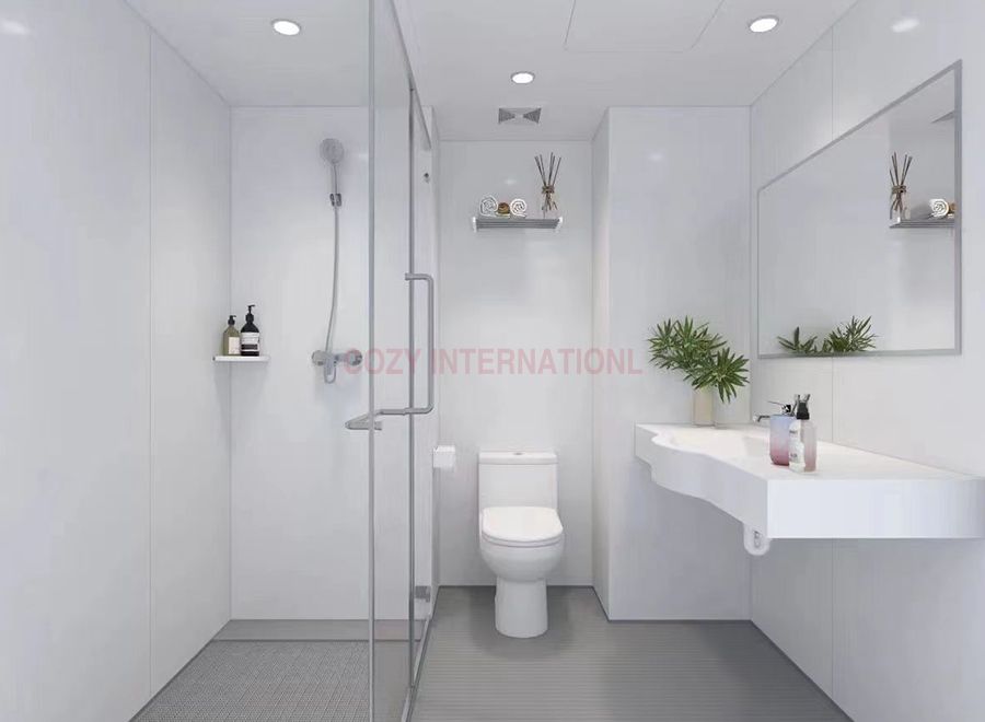 Instalación sencilla de unidades prefabricadas para baños integrados en hoteles