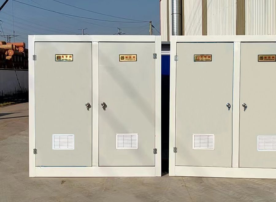 Toilette portátil multifuncional con doble puerta, estable y móvil, para uso exterior