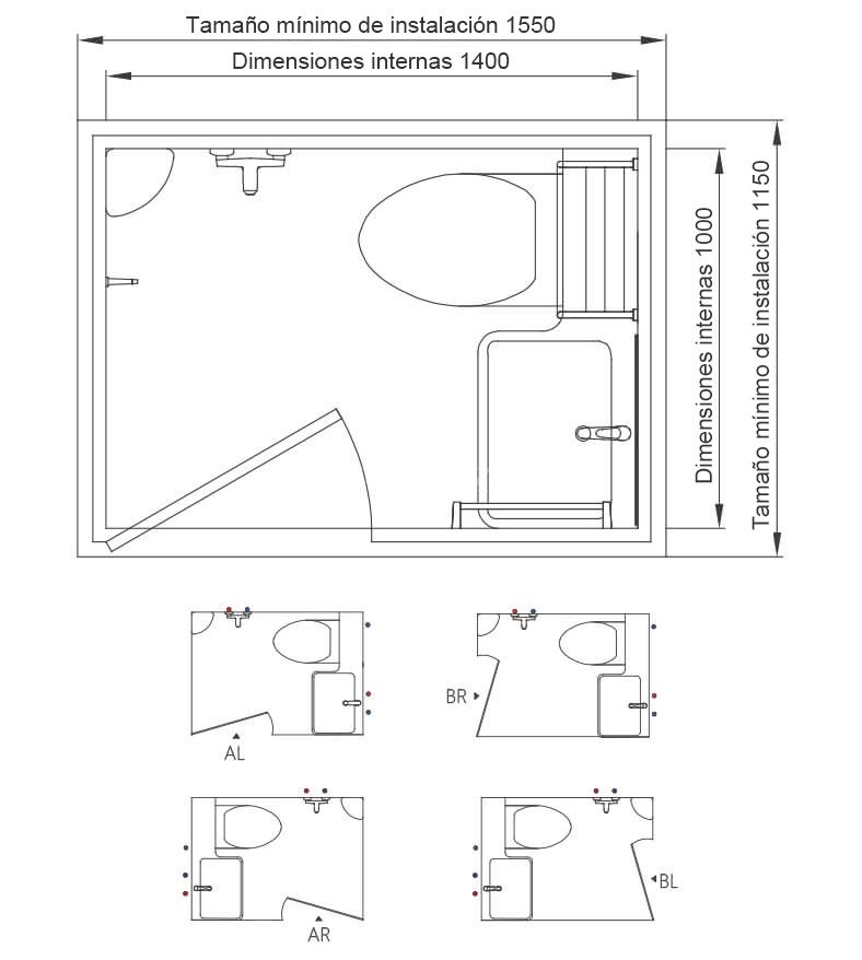 Unidad modular de baño para embarcaciones Unidad modular de baño para embarcaciones