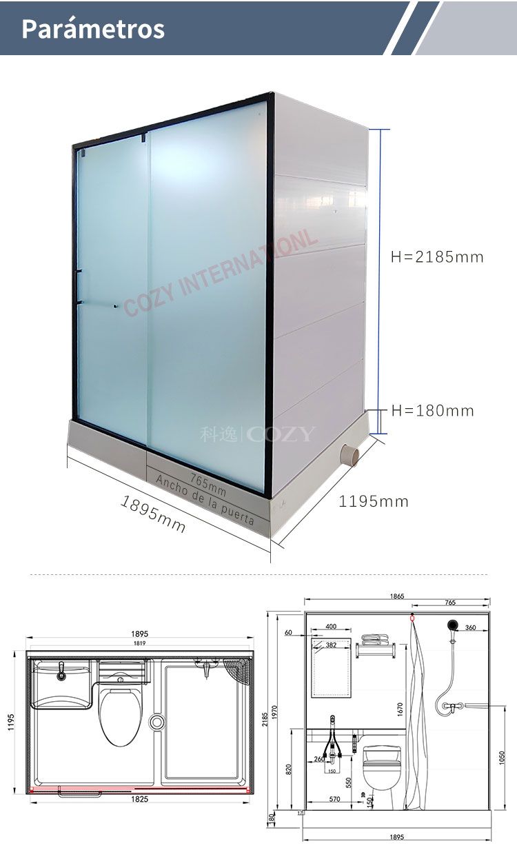 Unidad de baño preferente unidad de baño modular (MTU1219)