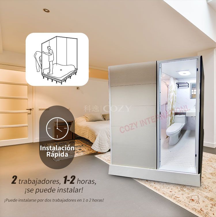 Modular todo en un baño inodoro para hoteles (MTU1217)