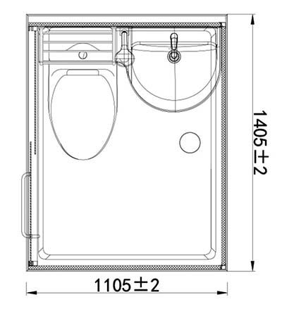 Toaleta modular de alta calidad impermeable para baño con suelo moldeado en SMC