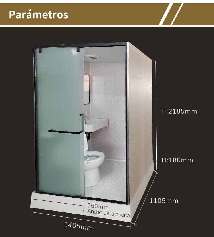 Toaleta modular de alta calidad impermeable para baño con suelo moldeado en SMC