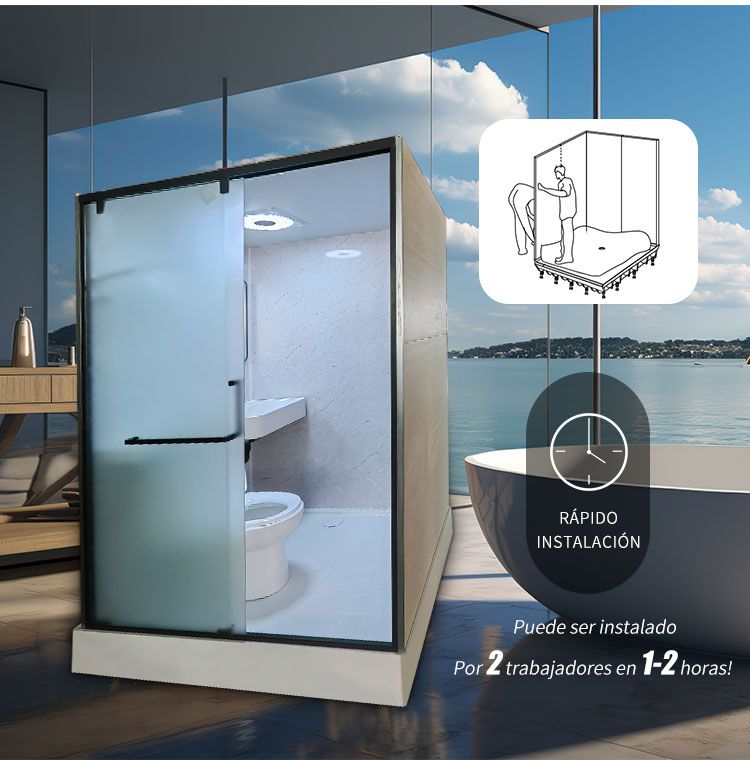 Toaleta modular de alta calidad impermeable para baño con suelo moldeado en SMC