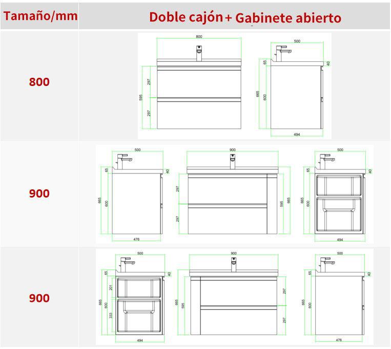Armario de baño de pared y mueble de lavabo estilo retro personalizado