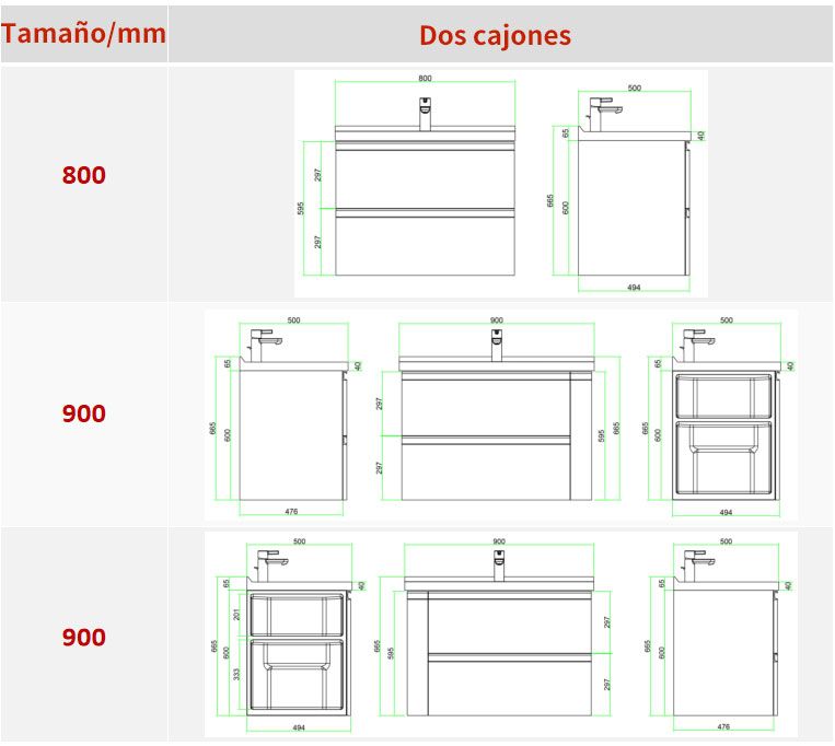 Armarios para hotel, armarios de baño listos para usar, tocador