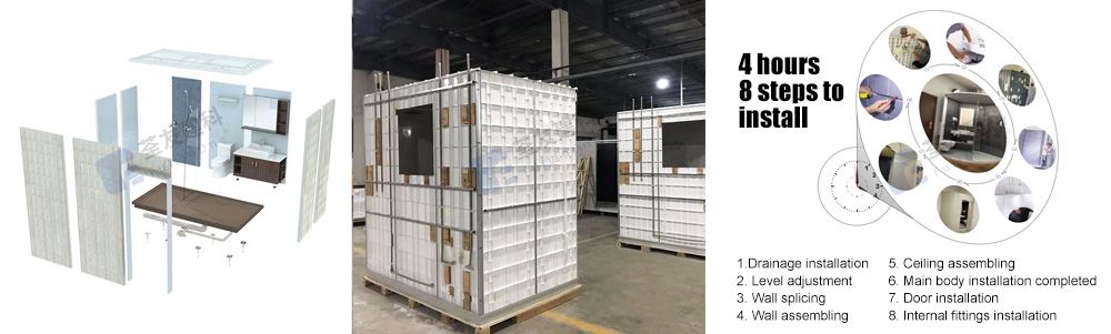 Bañera modular prefabricada de diseño de lujo integrado (BUX1418)