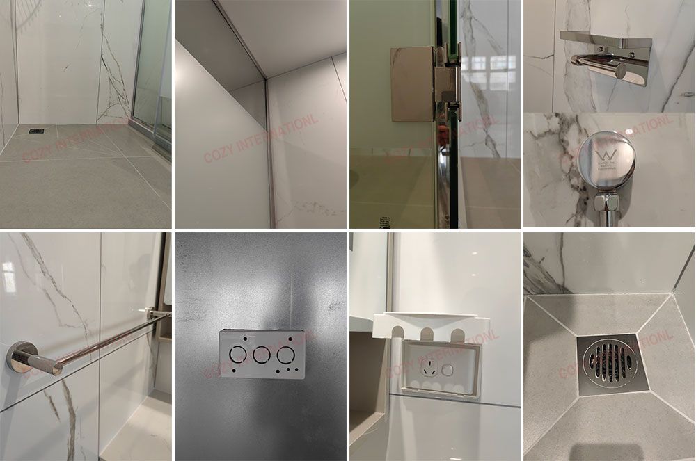Los compartimientos de baño con baldosas cerámicas grandes para villas y hoteles, con normas australianas