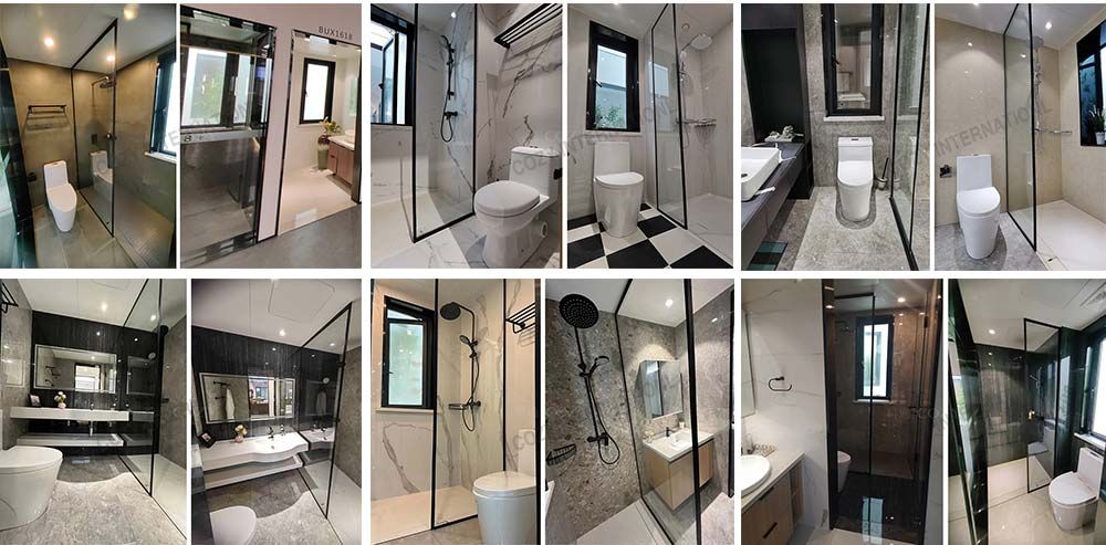 Los compartimientos de baño con baldosas cerámicas grandes para villas y hoteles, con normas australianas