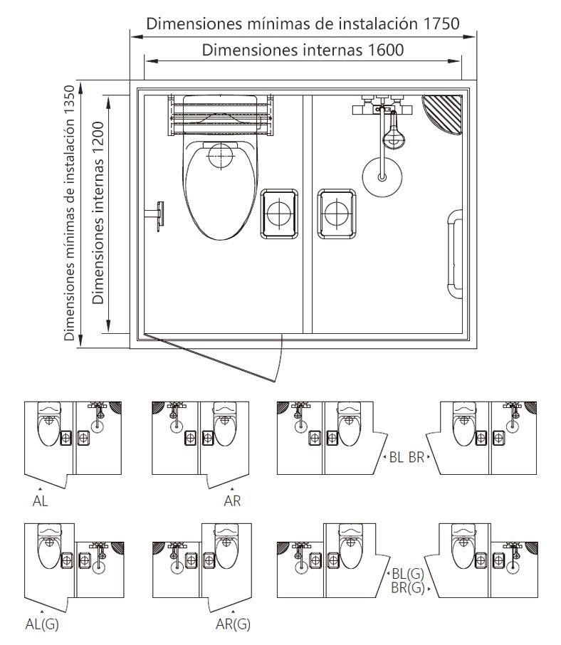 Unidad de baño prefabricada impermeable japonesa (BUH1216)