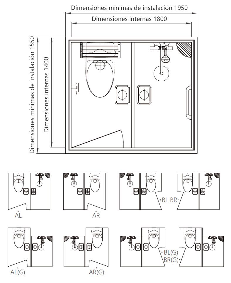 Venta caliente de unidades completas prefabricadas para baño, inodoro prefabricado para hoteles (BUH1416)