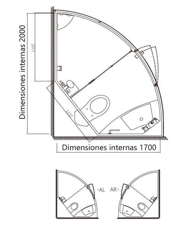 Unidad de baño prefabricada, unidad integral para baño (BUL1720-yihe)