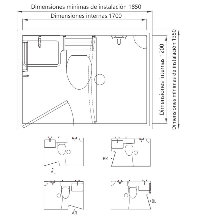 Unidades de baño prefabricadas y cabinas de baño integradas (BUL1217)