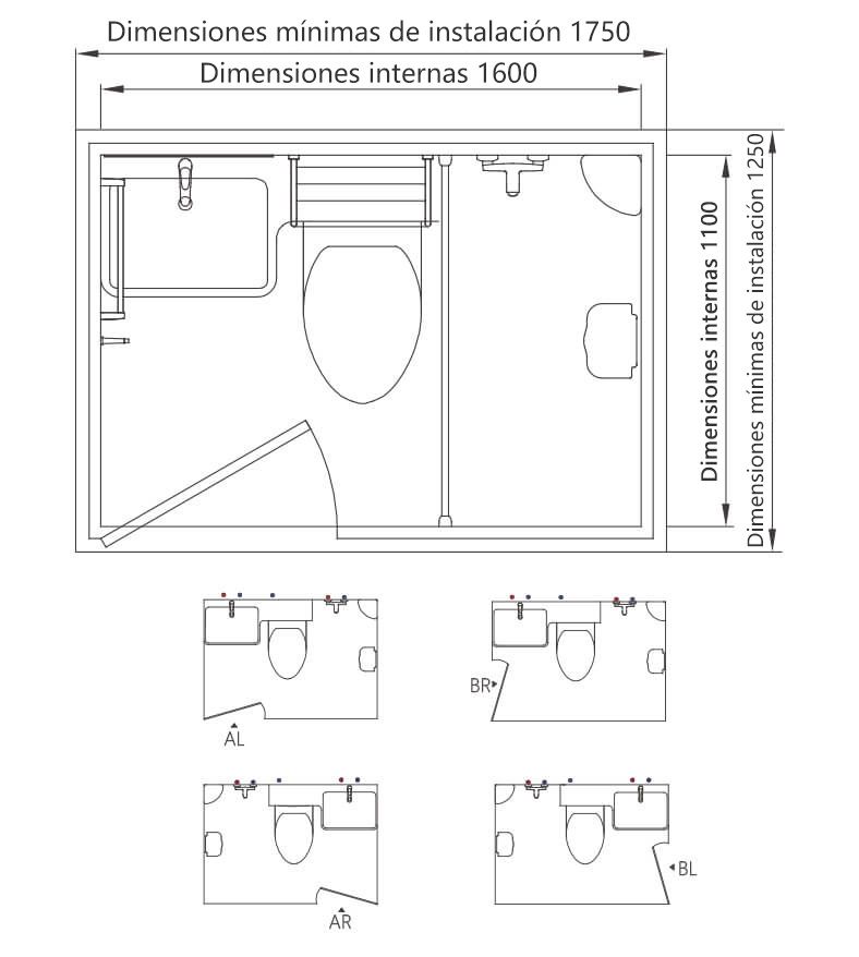 Unidad de baño prefabricada, unidad integral para el mercado de Malasia (BUL1116)