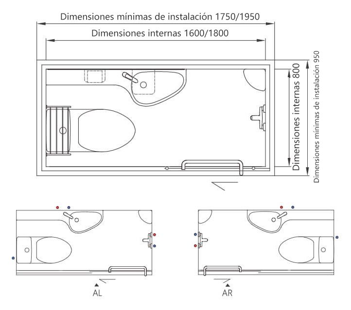 unidad prefabricada de baño integral (BUL0816/0818)