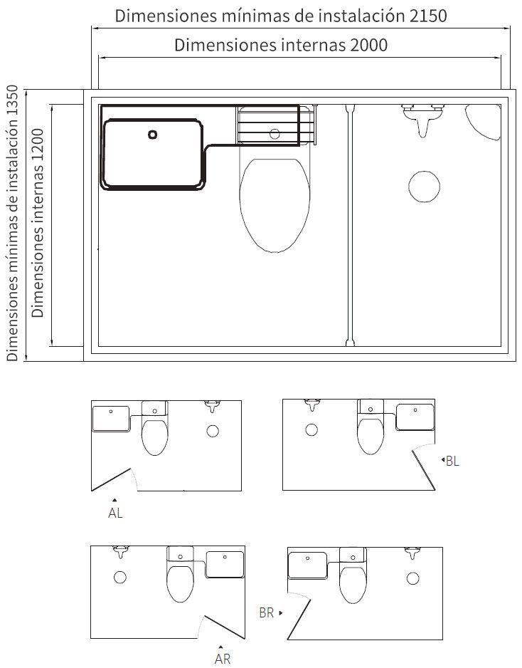Inodoro prefabricado para baño, unidades de baño prefabricadas (BUL1220)