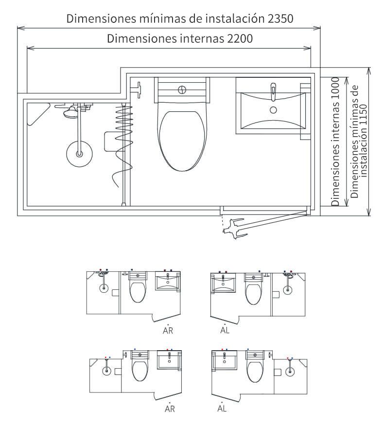 Instalación rápida de baño modular prefabricado, unidad de inodoro y ducha (BUE1022)