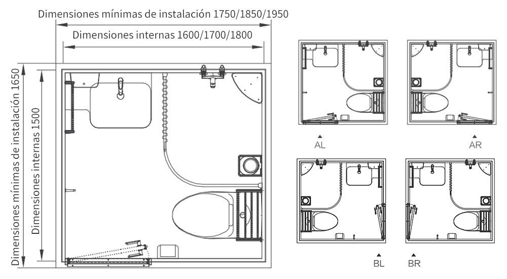 Pequeña unidad portátil de baño, caravan con ducha y toaleta (BUL1420)