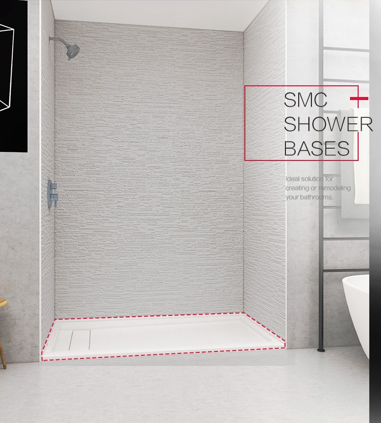 Base de ducha para baño personalizable rectangular portátil