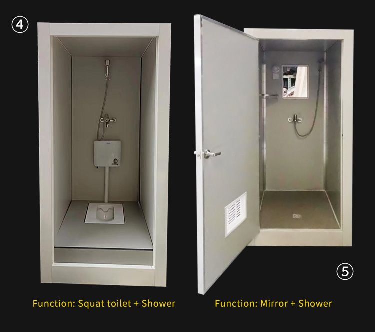 Toilette móvil portátil de pequeño tamaño para exteriores, con función de lavado y defecación, fácil de instalar