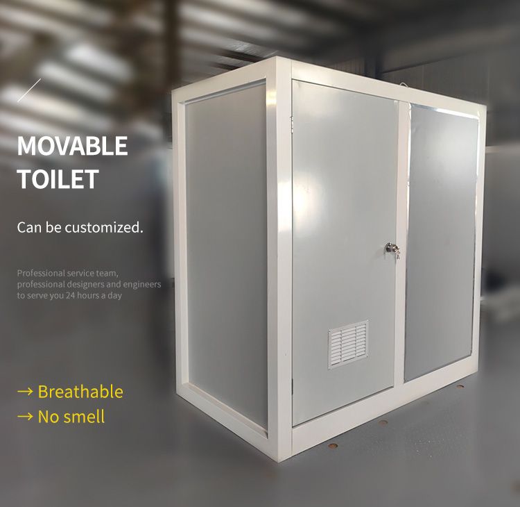 Toilette portátil multifuncional con doble puerta, estable y móvil, para uso exterior