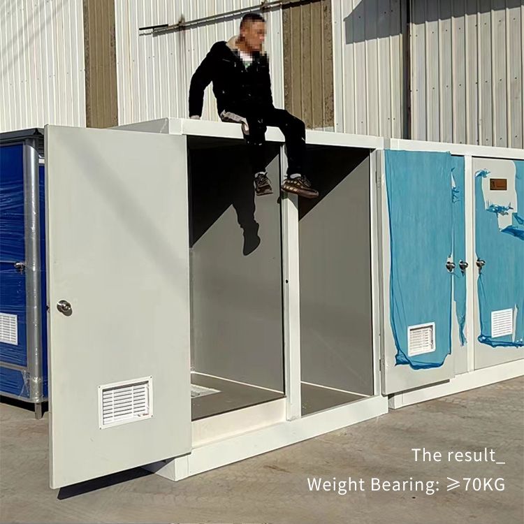 Toilette portátil multifuncional con doble puerta, estable y móvil, para uso exterior